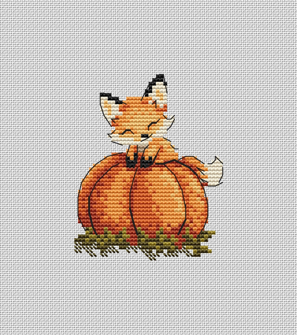 Pattern "Pumpkin and a fox"