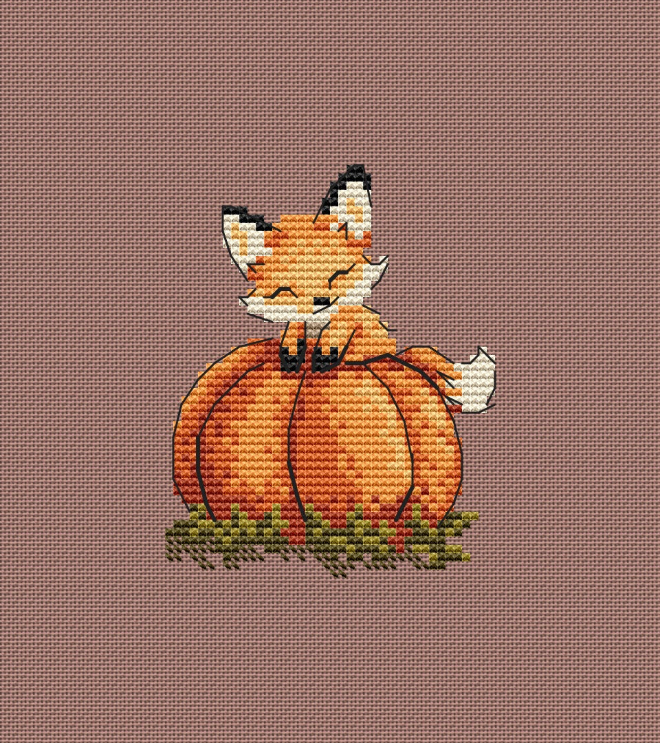 Pattern "Pumpkin and a fox"