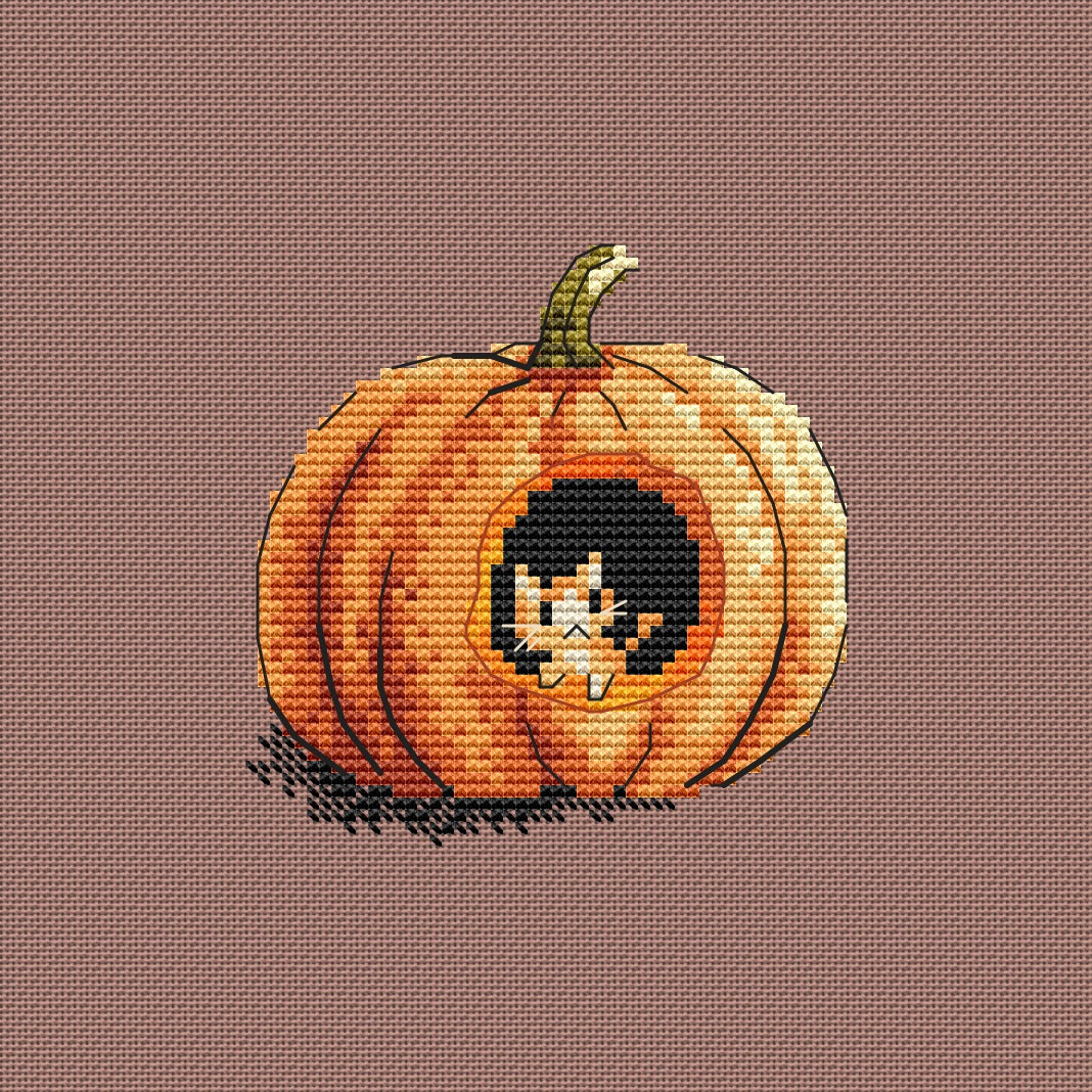 Pattern "Pumpkin and a cat"